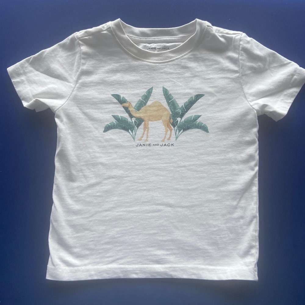 Janie and Jack white toddler t-shirt with camel design